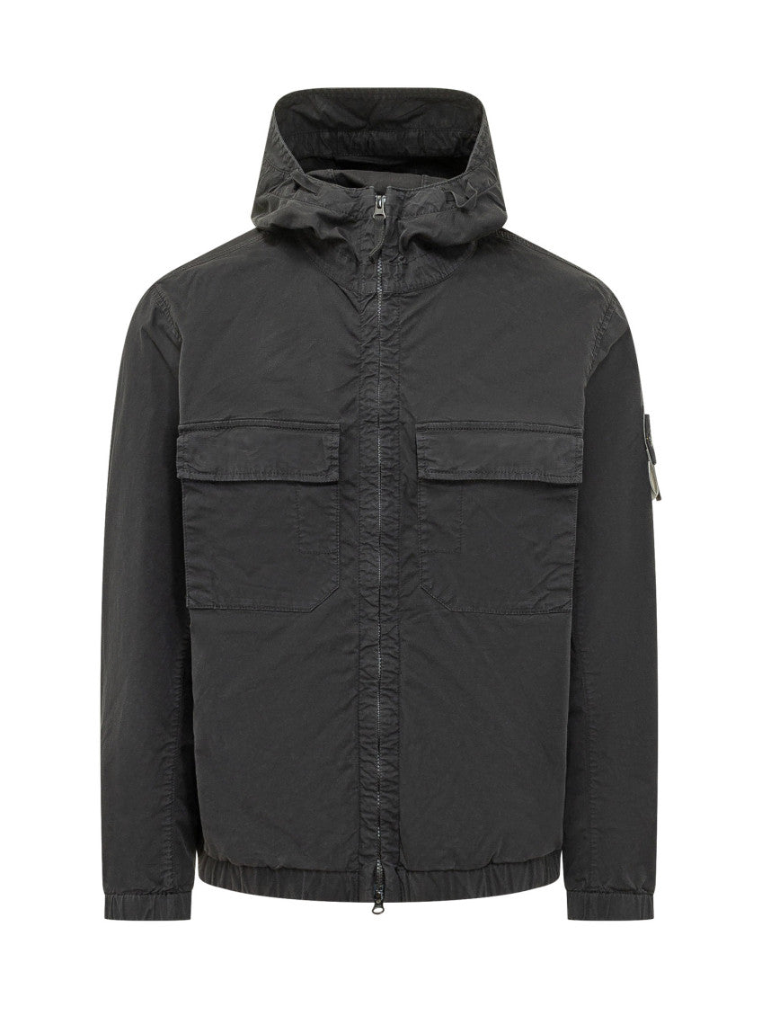 Black Solid Hood Jacket 1