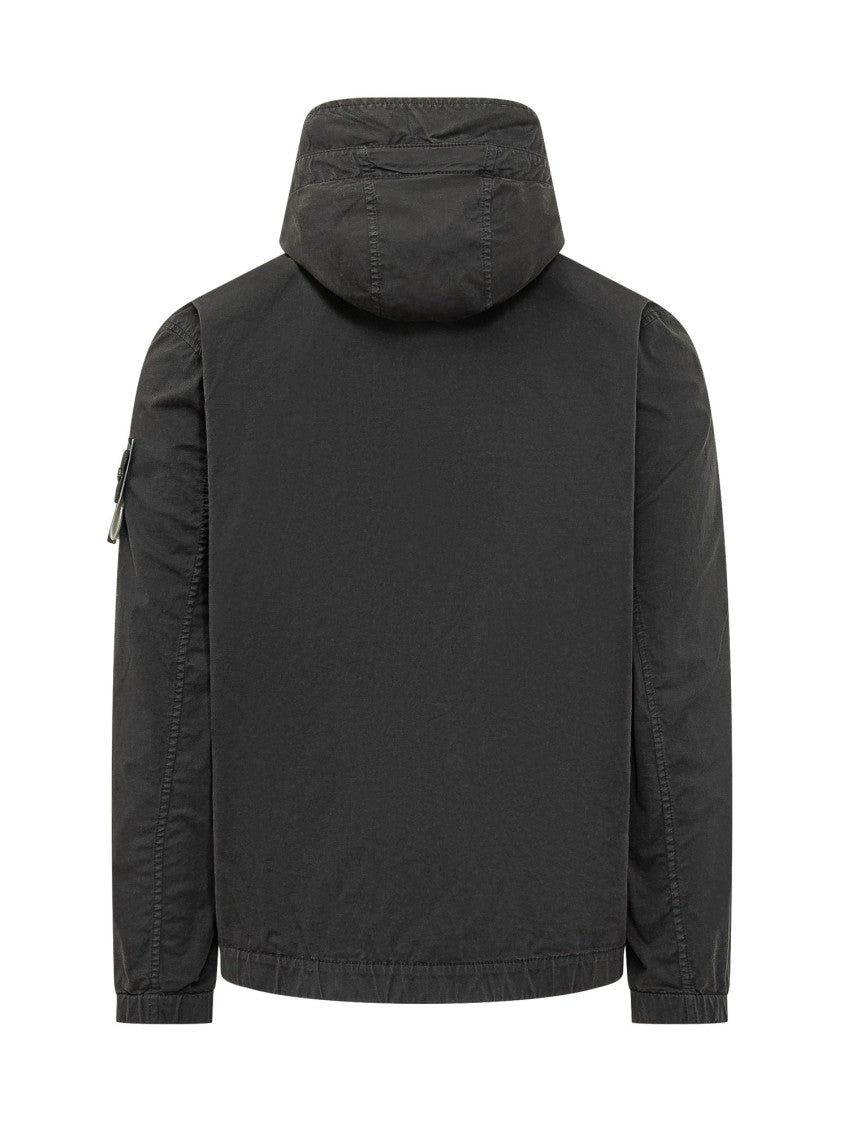 Black Solid Hood Jacket 3