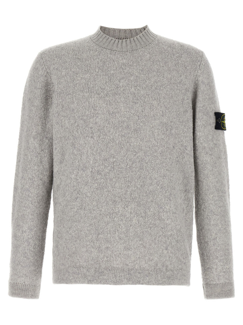 Grey Ribbed Crewneck Sweater 1