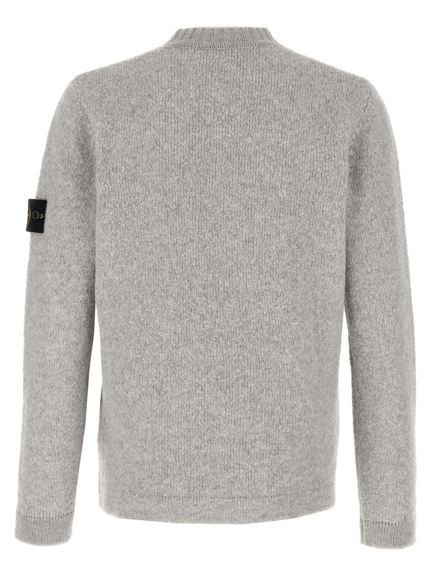 Grey Ribbed Crewneck Sweater 2