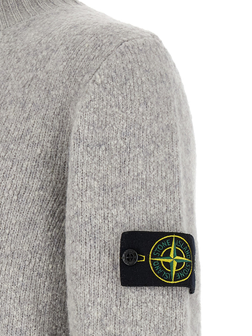 Grey Ribbed Crewneck Sweater 4