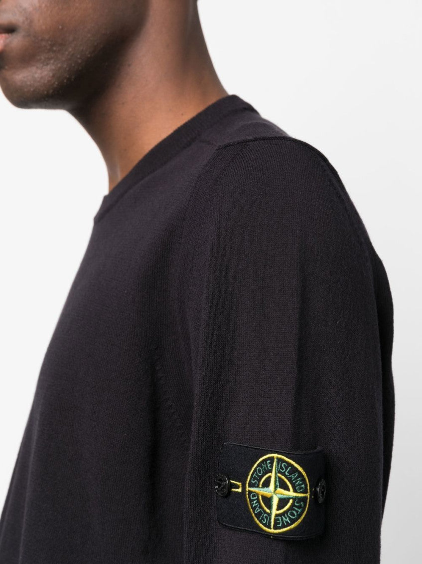 Navy Blue Logo Badge Sweater 5