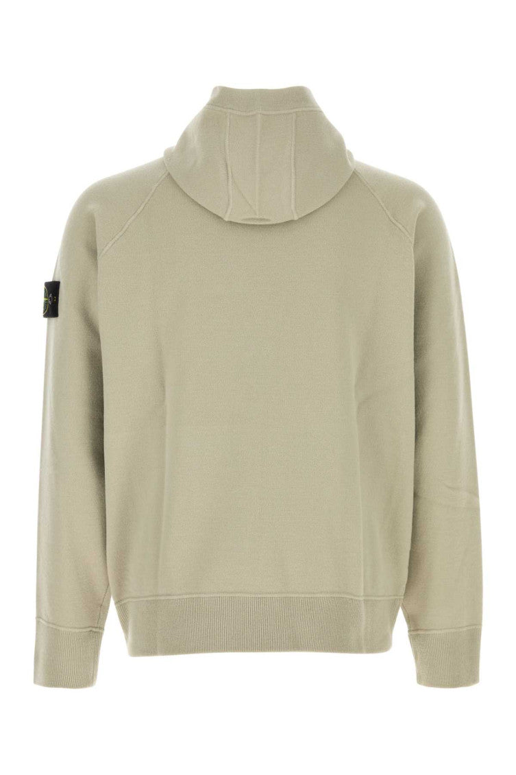 Beige Solid Zip Up Hoodie 2