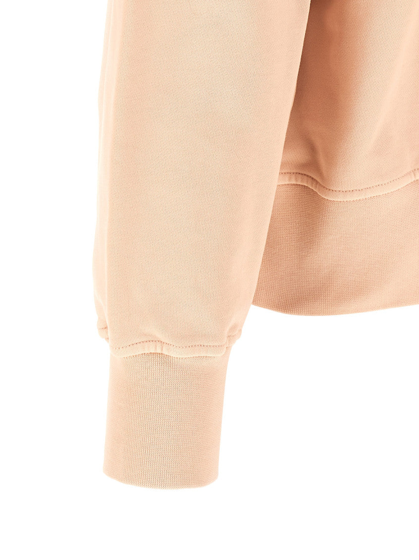 Pink Solid Crew Neck Sweatshirt 4