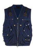 Blue V Neck Denim Vest 1