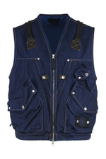 Blue V Neck Denim Vest 1