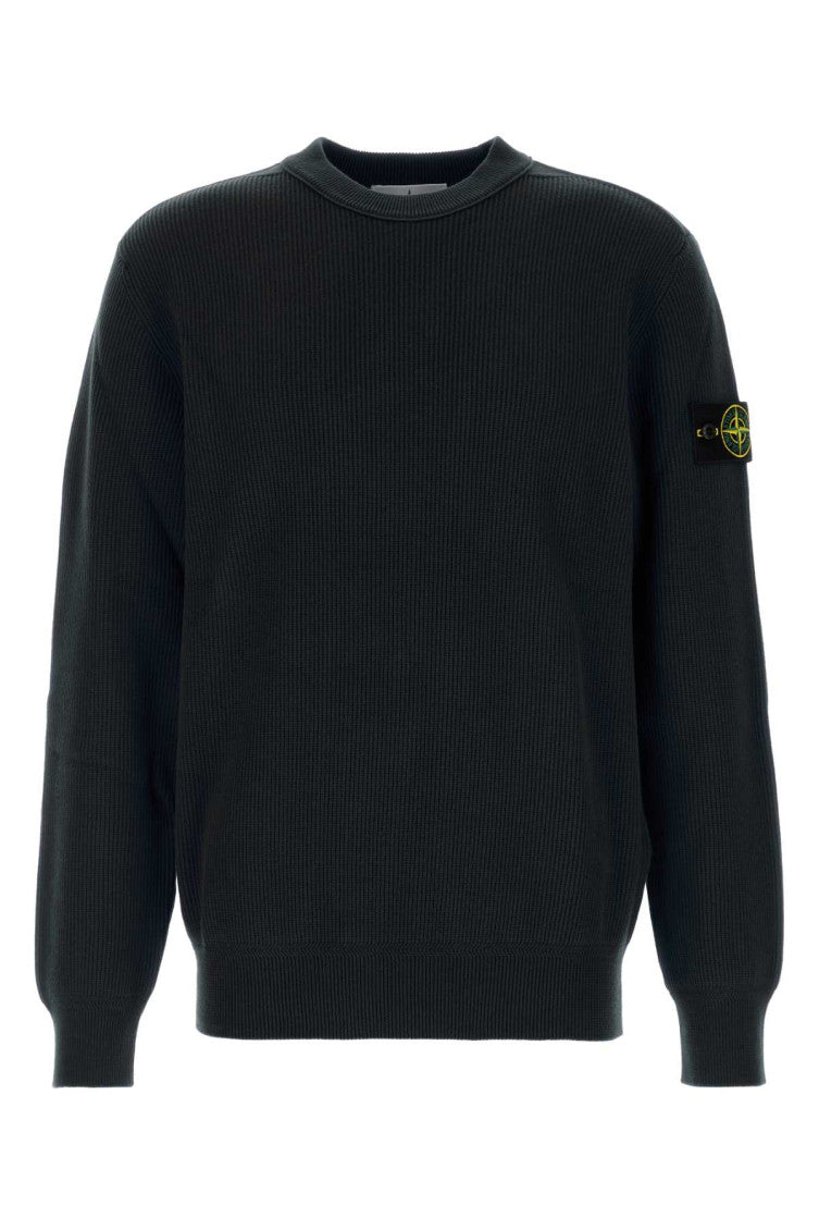 Black Knitted Crew Neck Sweater 1