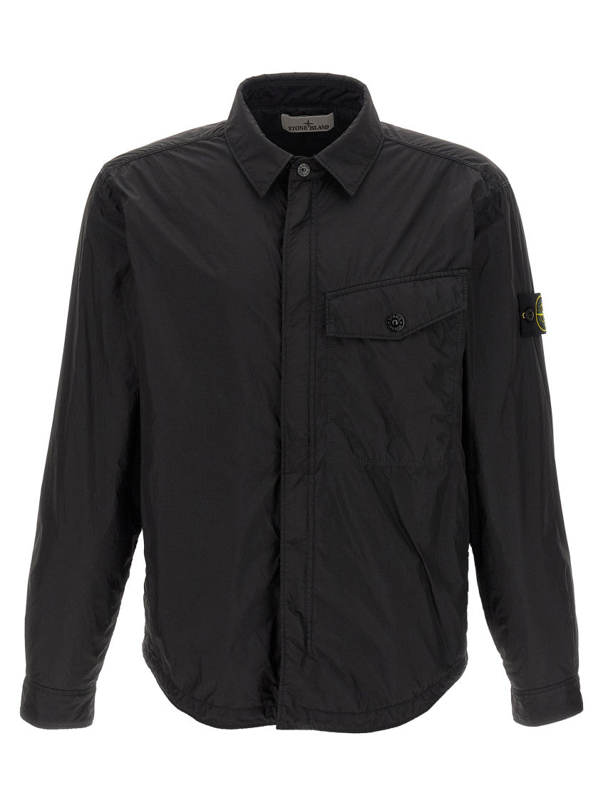 Black Logo Shirt Jacket 1