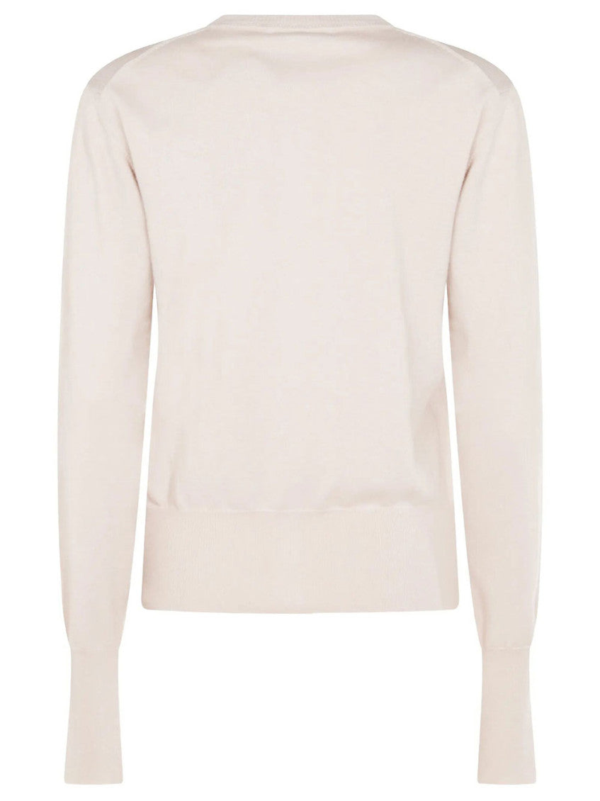 White Round Neck Sweater 2