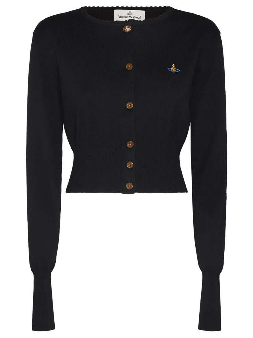 Black Solid Knitted Cardigan 1