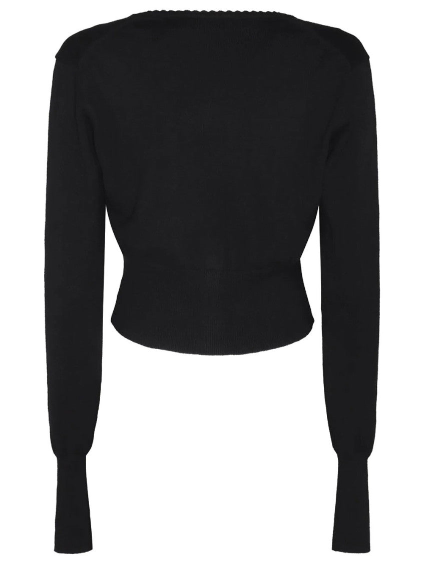Black Solid Knitted Cardigan 2