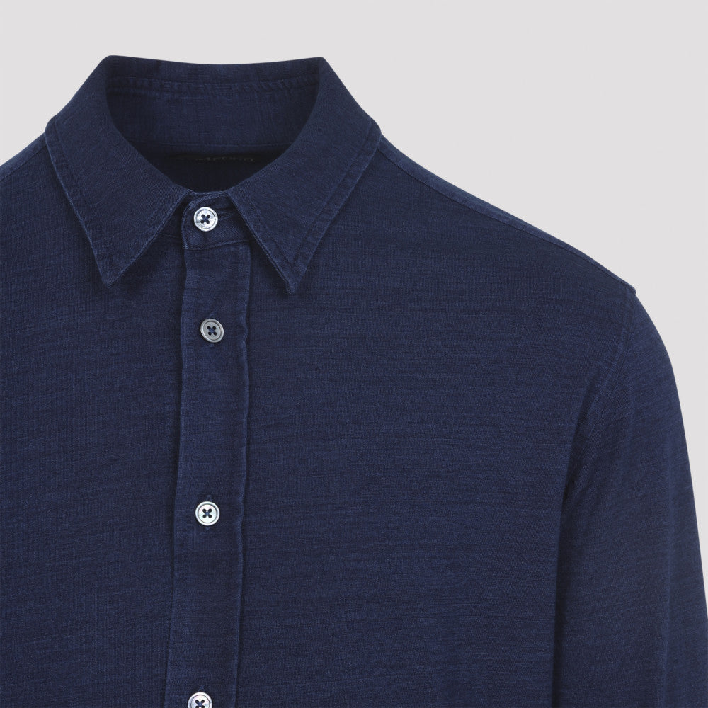 Navy Blue Classic Collar Shirt 5