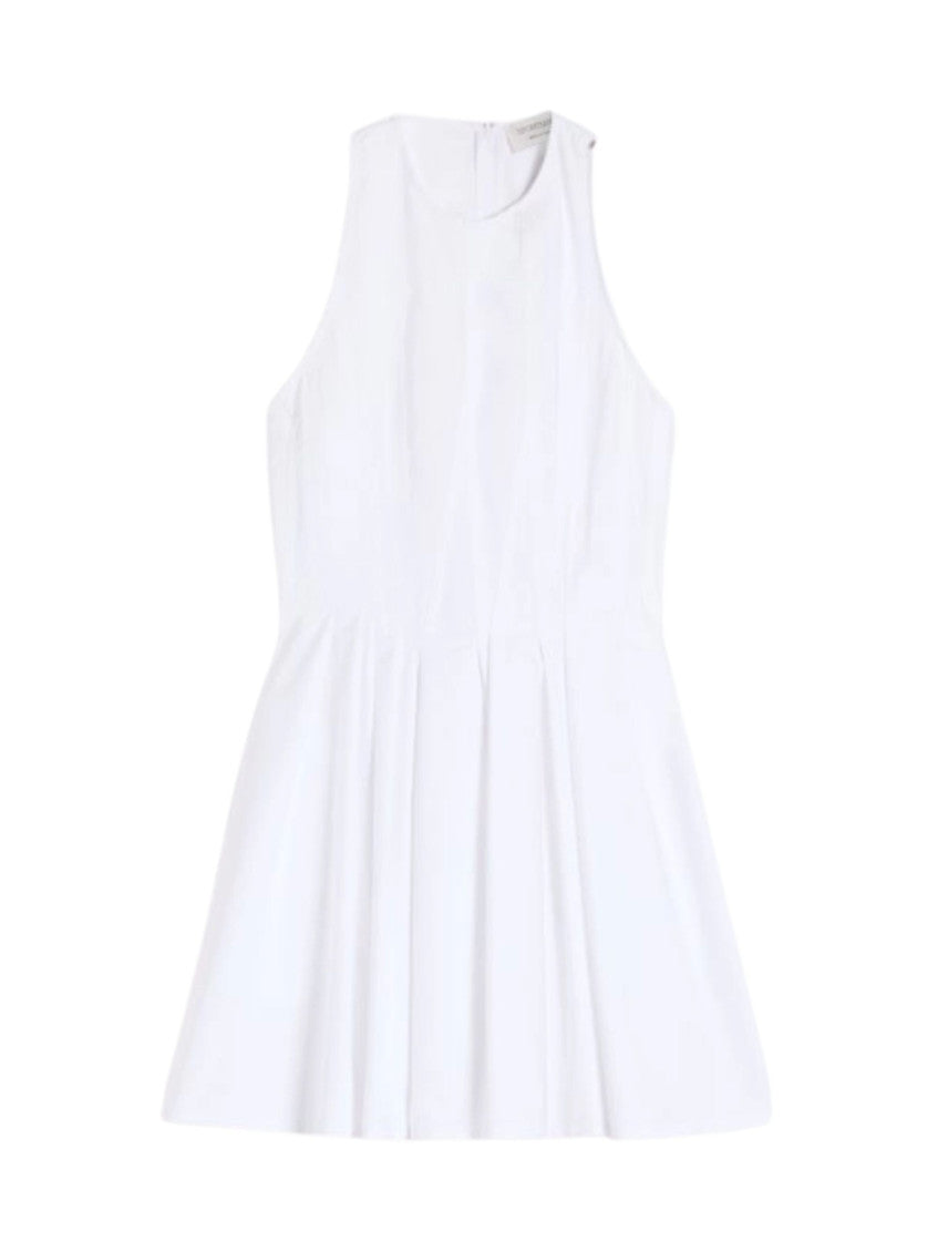 White Round Neck Mini Dress 1