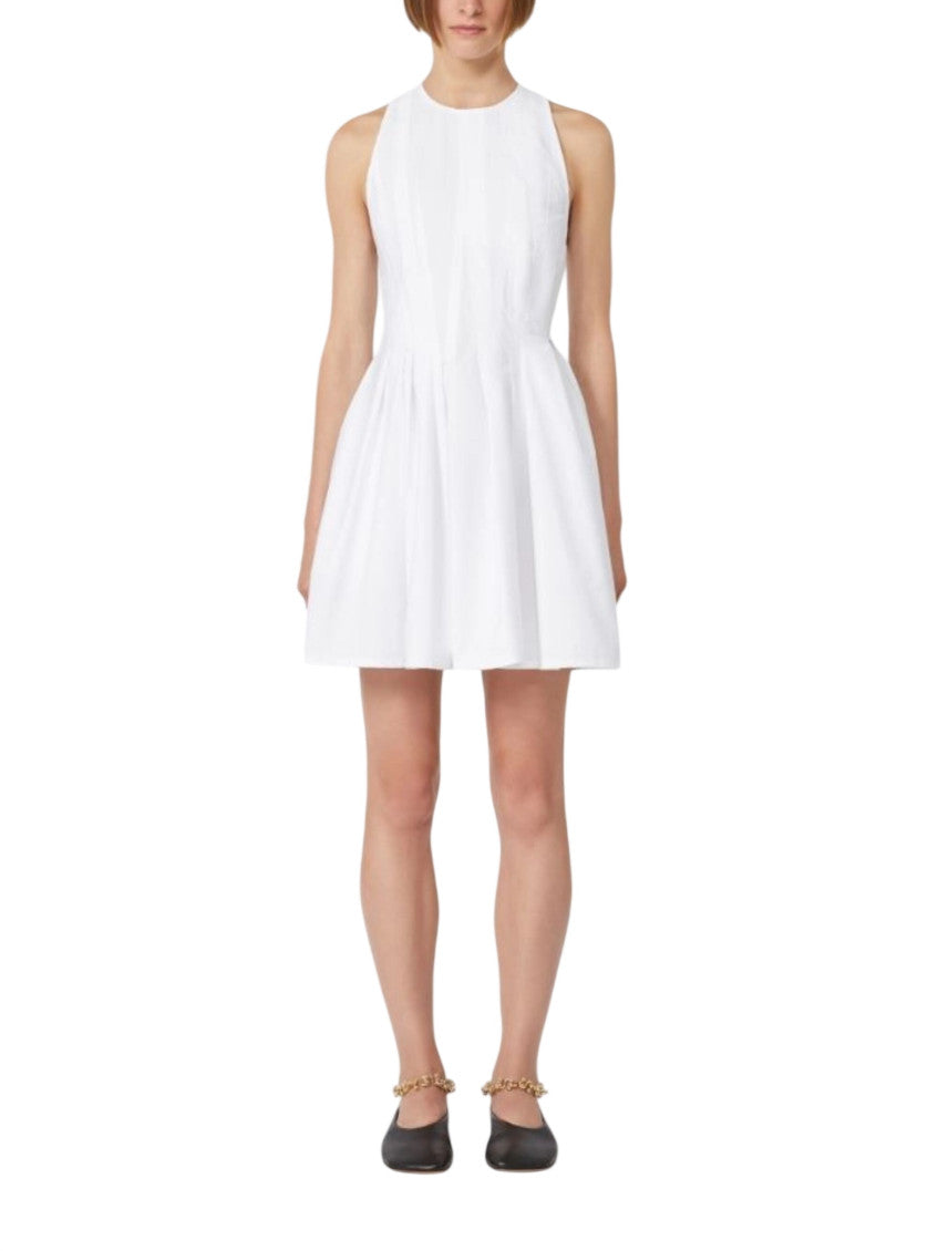 White Round Neck Mini Dress 2