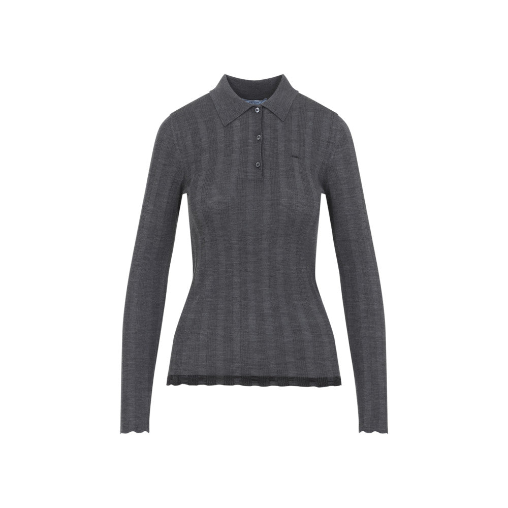 Grey Textured Shirt Collar Polo 1
