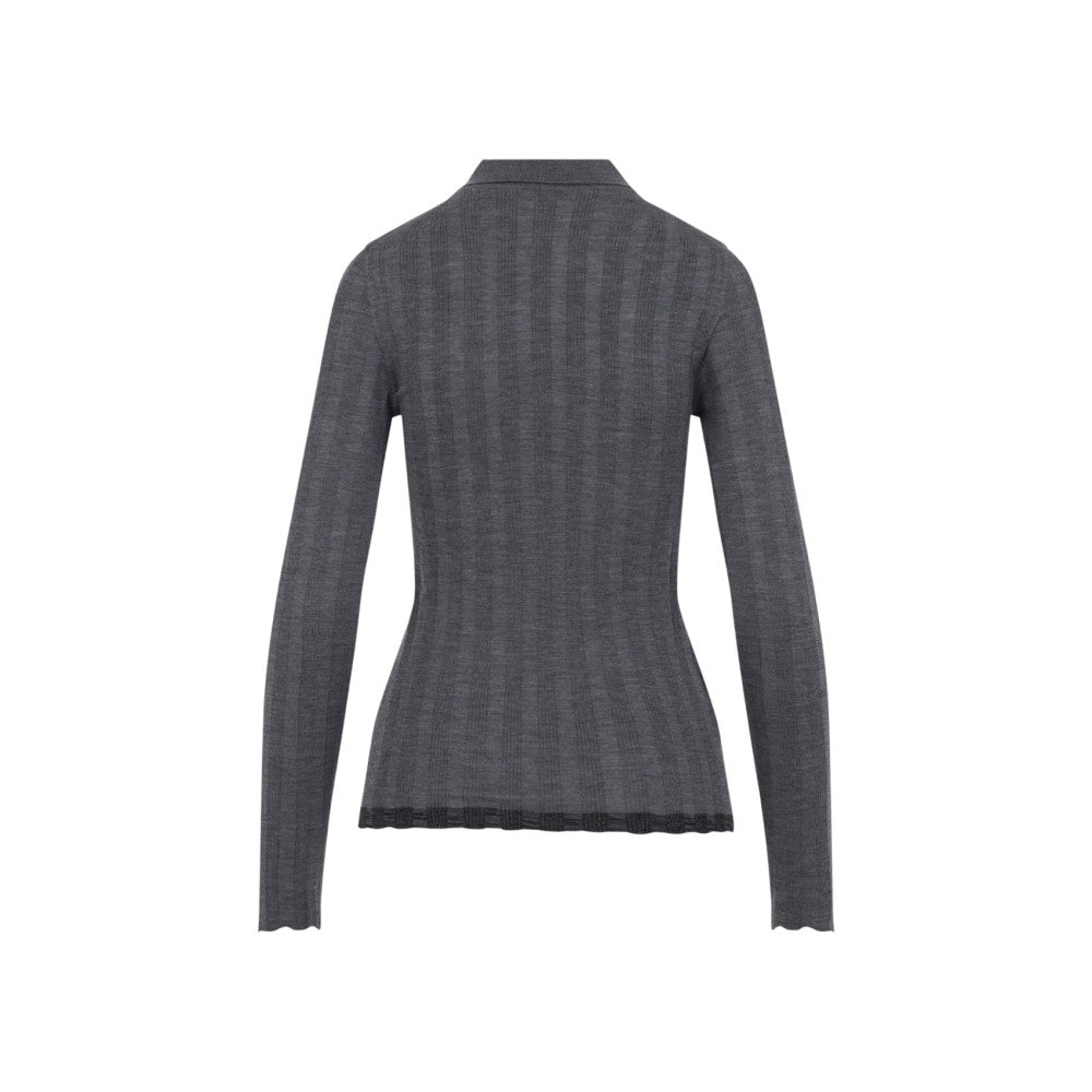 Grey Textured Shirt Collar Polo 2