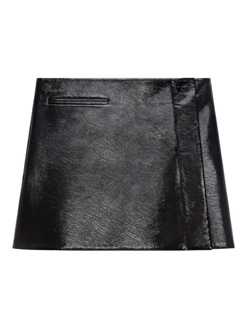 Black Vinyl Mini Skirt 1