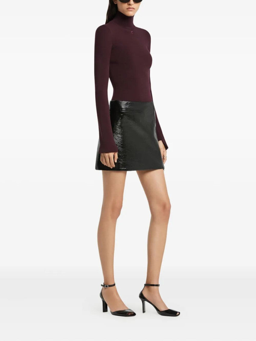 Black Vinyl Mini Skirt 4