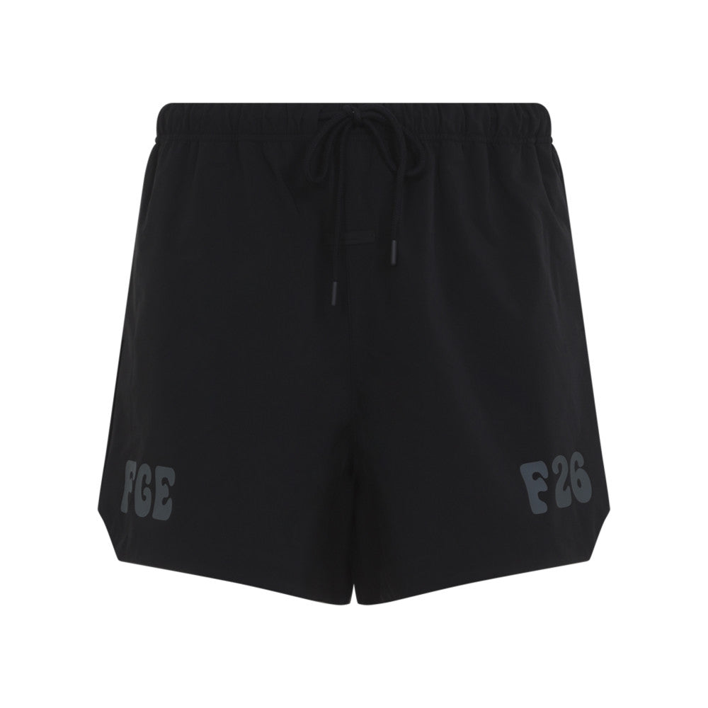 Black Logo Relaxed Shorts 1