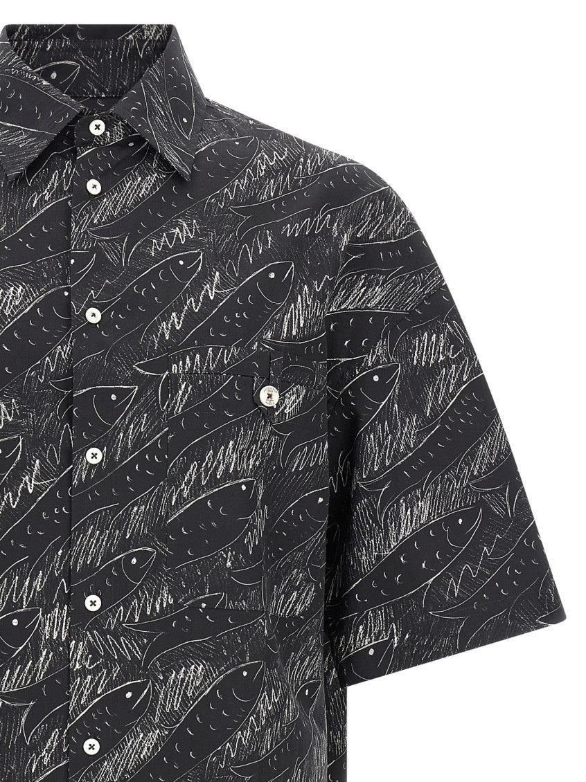 Black Boxy Printed Shirt 3