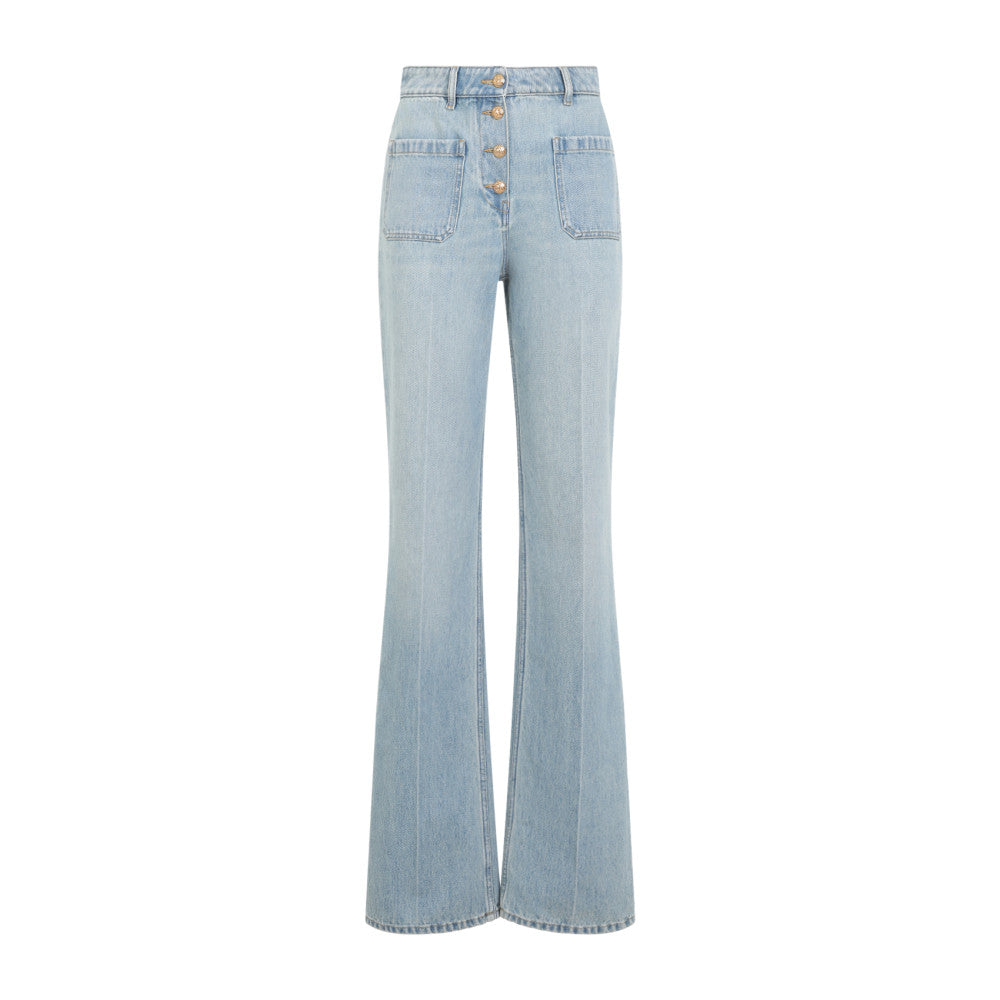 Light Blue Flared High Rise Jeans 1