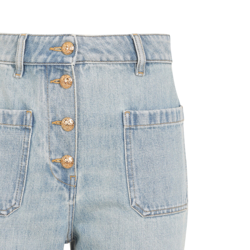 Light Blue Flared High Rise Jeans 3