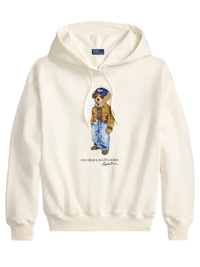 White Graphic Hood Sweatshirt 1