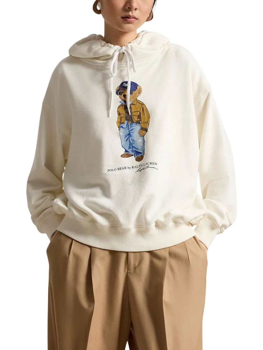 White Graphic Hood Sweatshirt 2