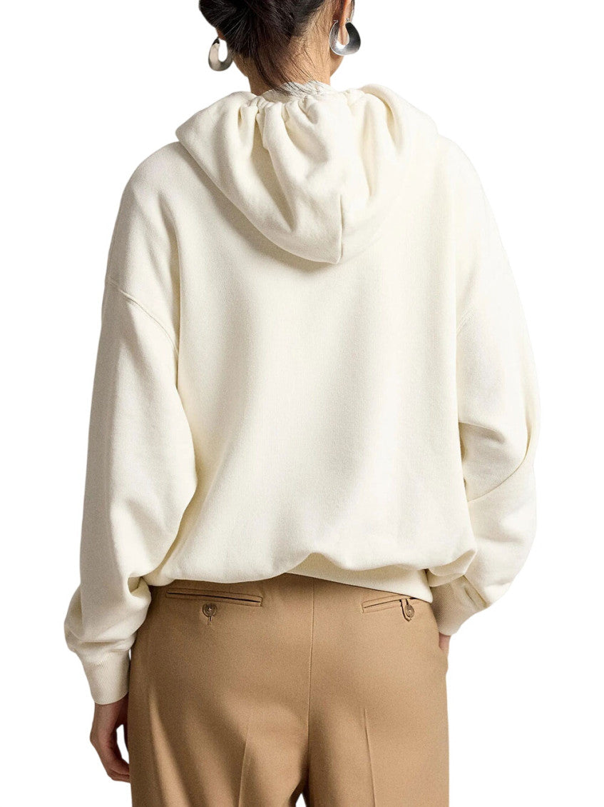 White Graphic Hood Sweatshirt 3