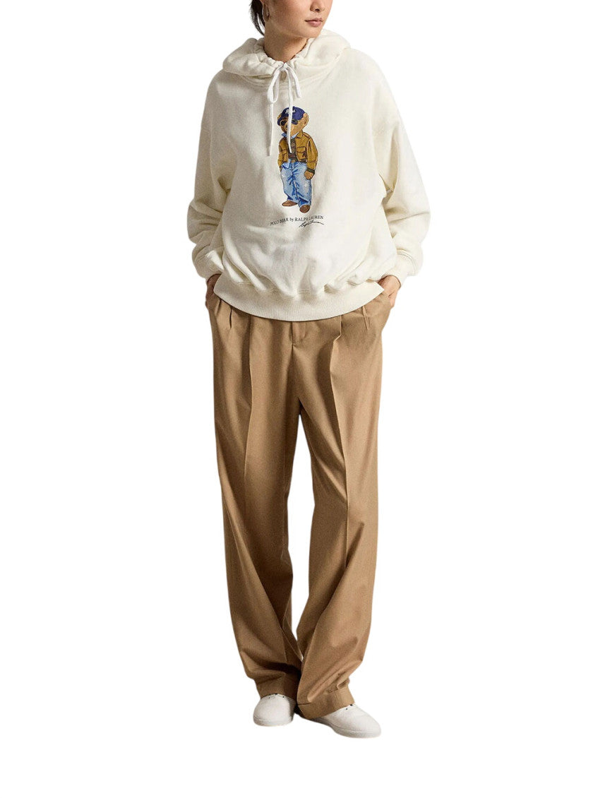 White Graphic Hood Sweatshirt 4