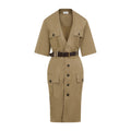 Beige Saharienne Cotton Dress 1