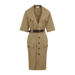 Beige Saharienne Cotton Dress 1