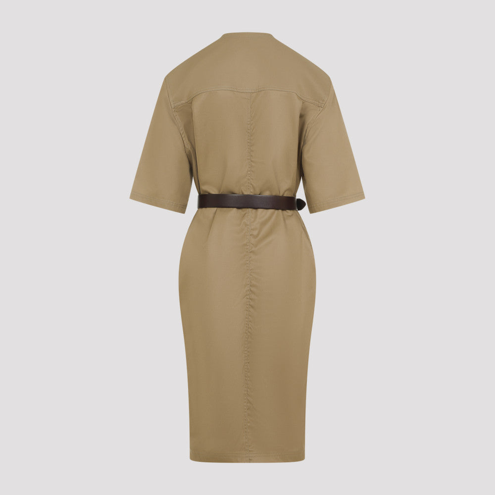 Beige Saharienne Cotton Dress 4