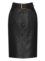 Black Solid Midi Skirt 1