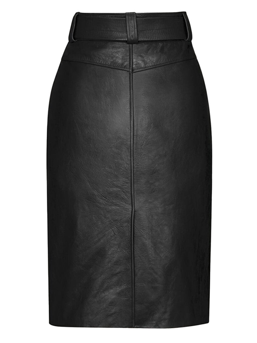 Black Solid Midi Skirt 2