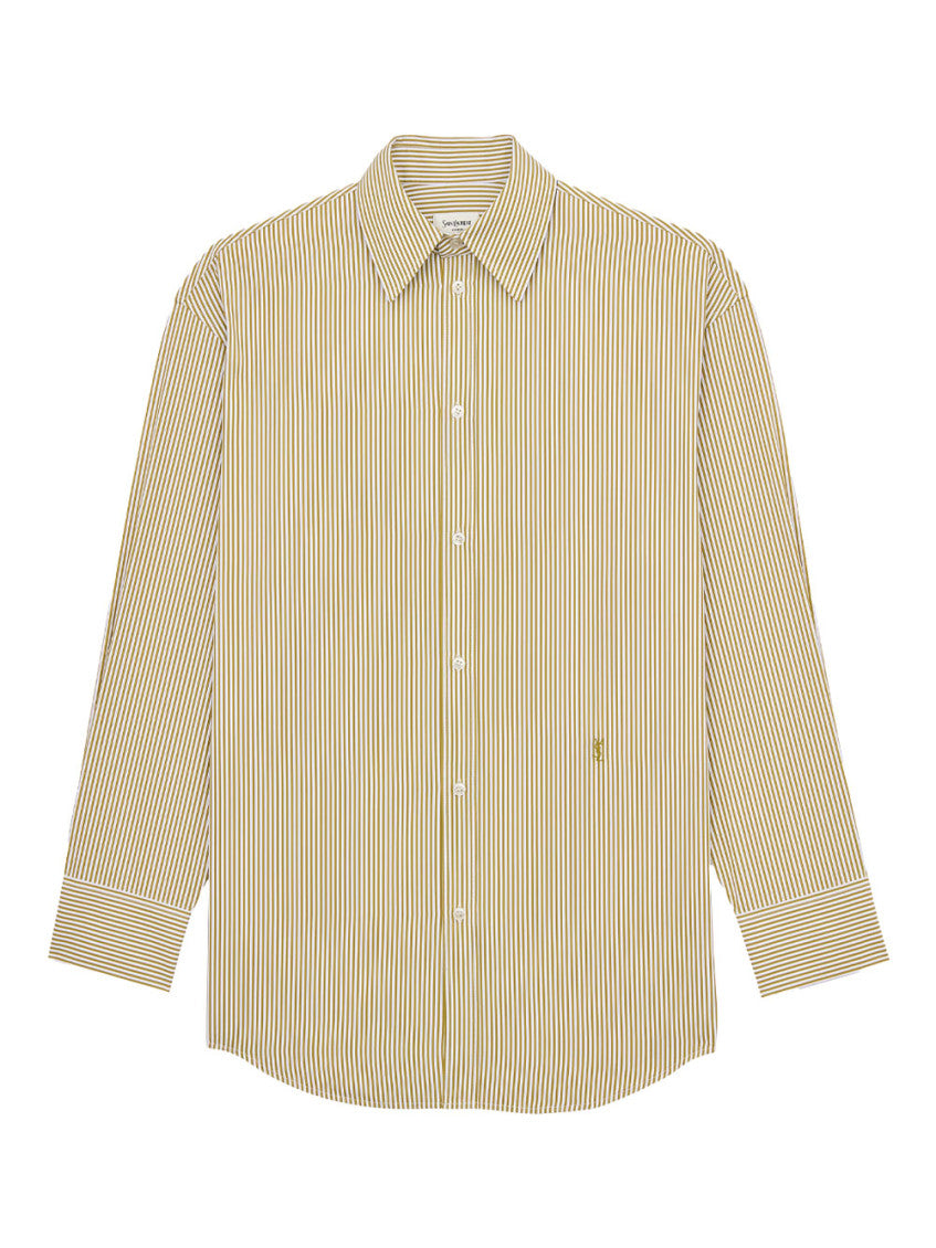Khaki Oversized Stripes Shirt 1