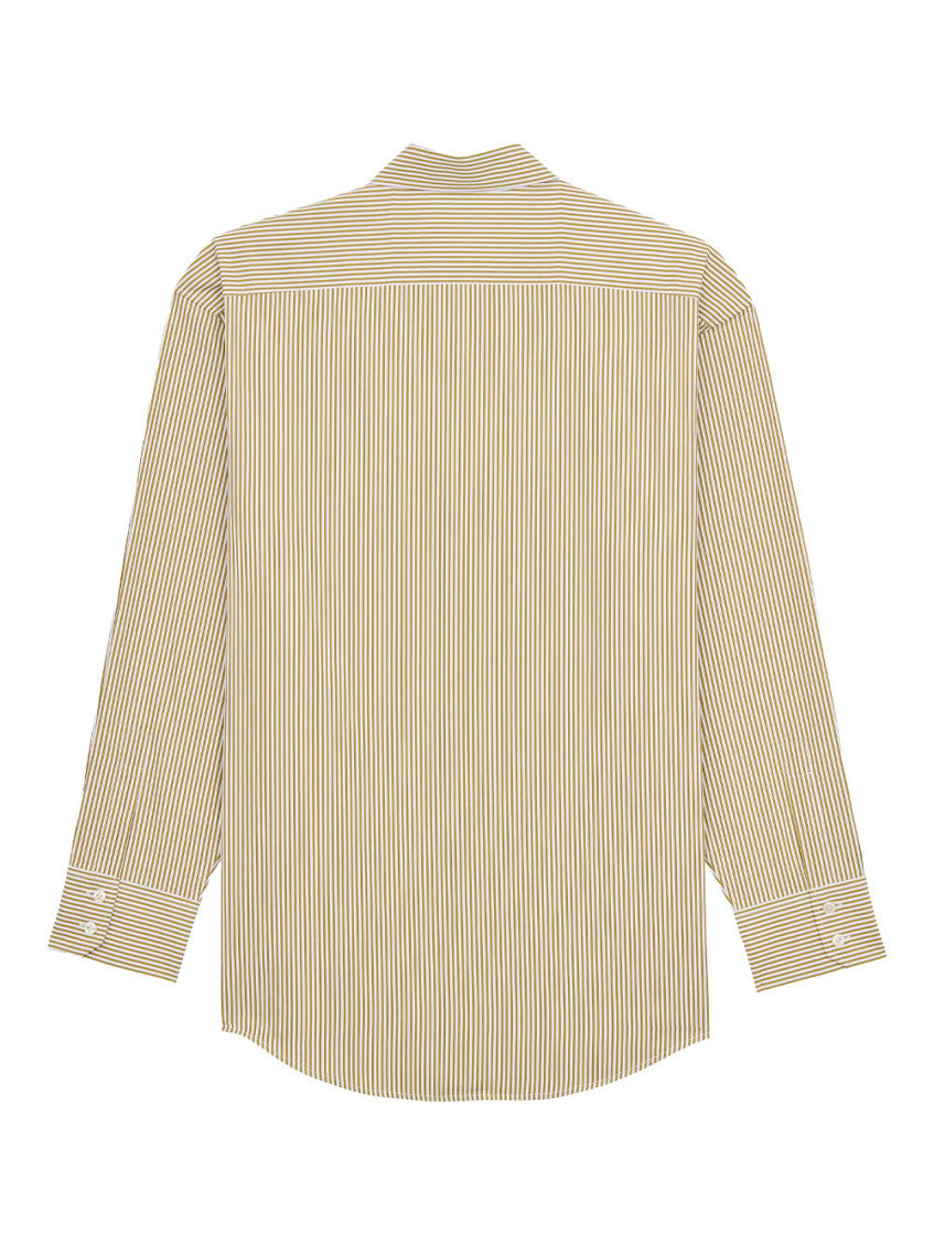 Khaki Oversized Stripes Shirt 2