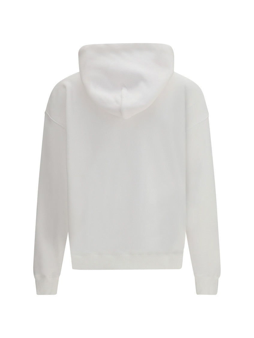White Relaxed Logo Hoodie 2
