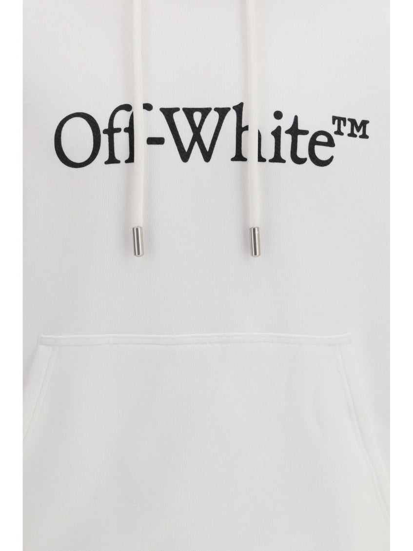 White Relaxed Logo Hoodie 3