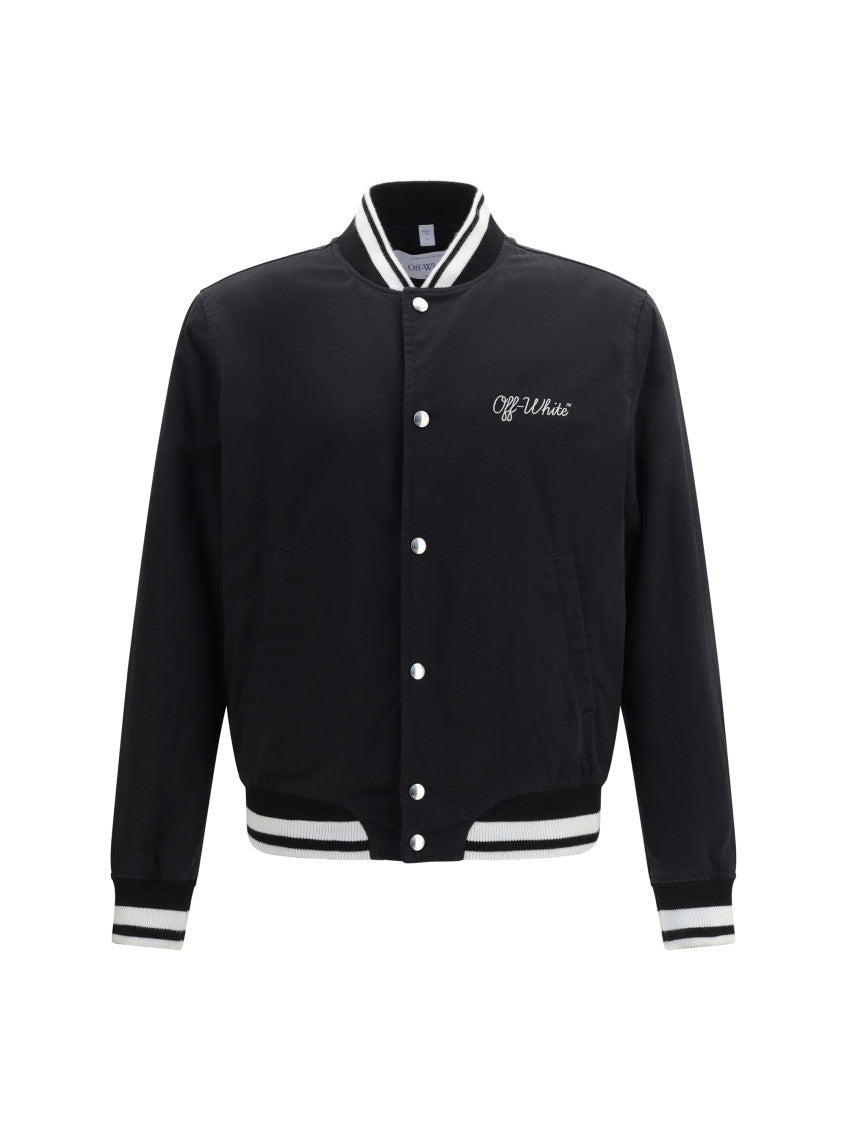 Black Logo Varsity Jacket 1