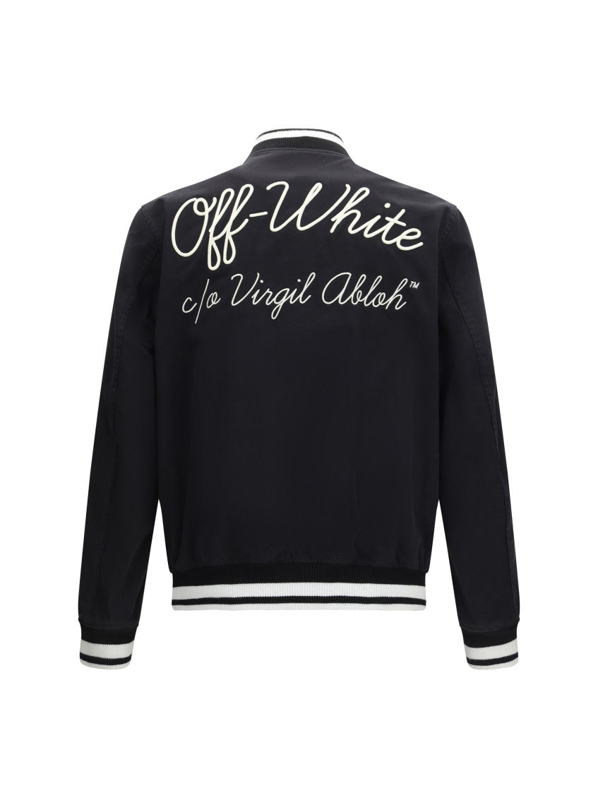 Black Logo Varsity Jacket 2
