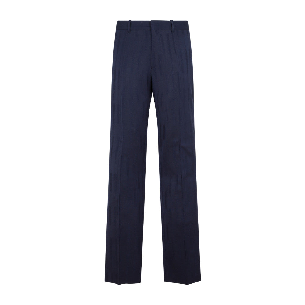 Navy Blue Jacquard Slim Pant 1