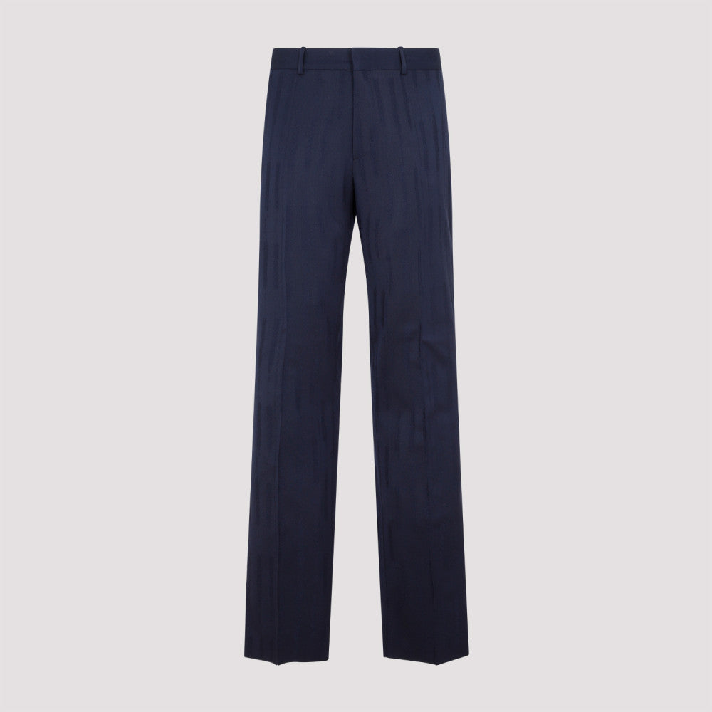 Navy Blue Jacquard Slim Pant 2