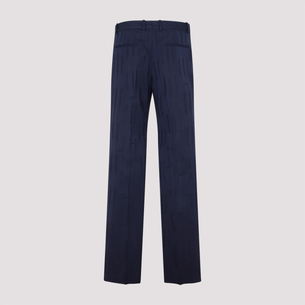 Navy Blue Jacquard Slim Pant 4