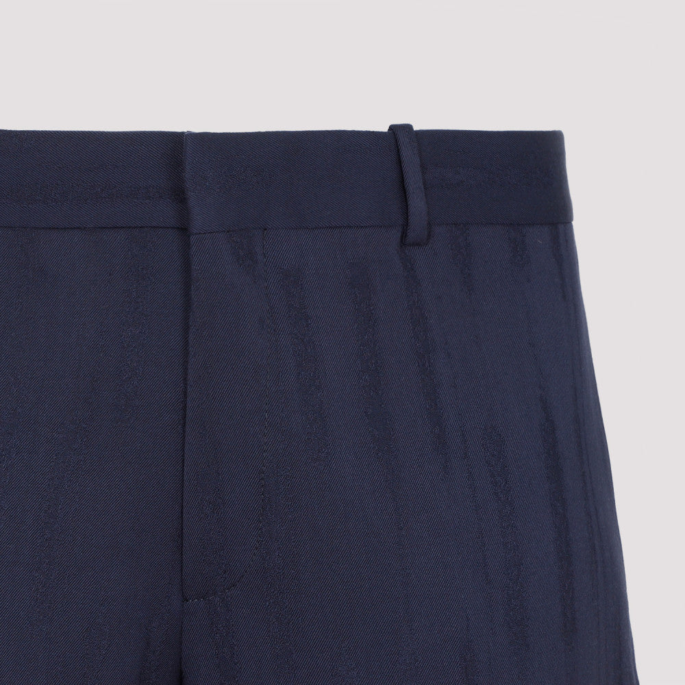 Navy Blue Jacquard Slim Pant 5