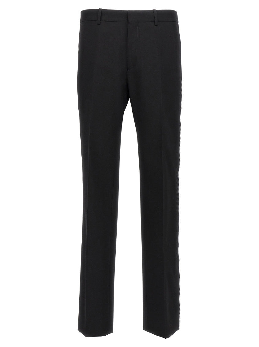 Black Embroidered Logo Pants 1