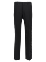 Black Embroidered Logo Pants 1