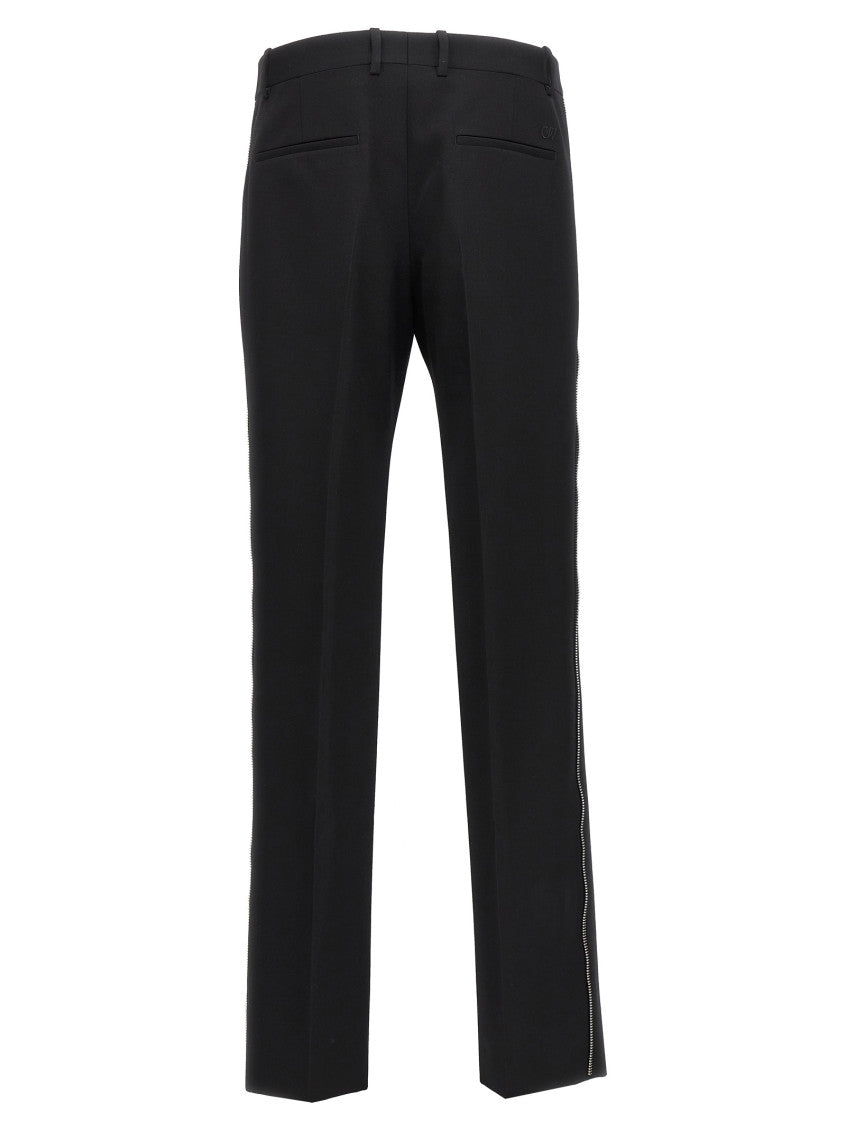 Black Embroidered Logo Pants 2
