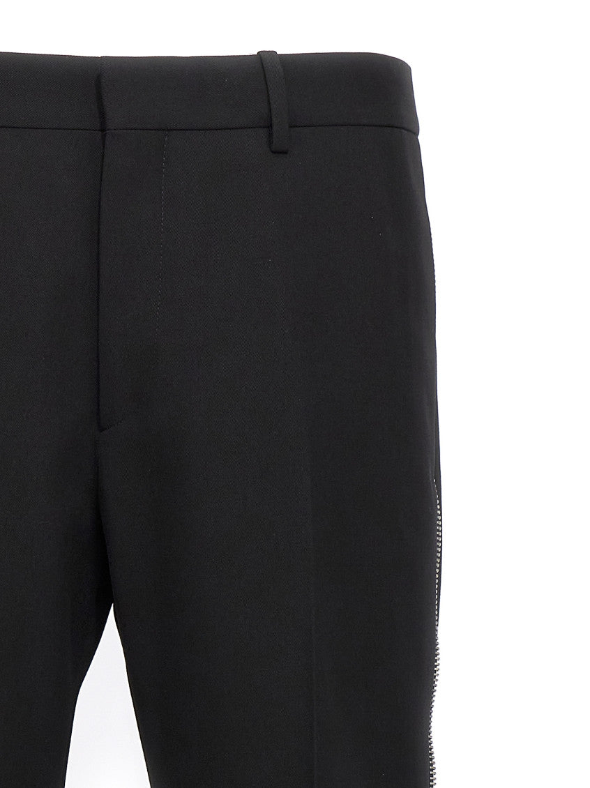 Black Embroidered Logo Pants 4