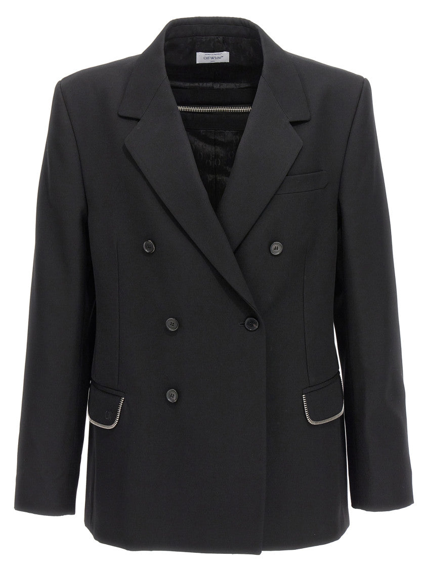 Black Notched Lapel Blazer 1